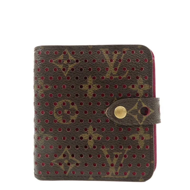 Louis Vuitton Monogram Perfor Compact Zip Wallet Fuchsia M95188