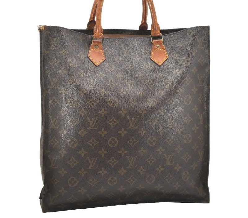 Authentic Louis Vuitton Monogram Sac Plat Hand Tote Bag M51140 LV 6018K