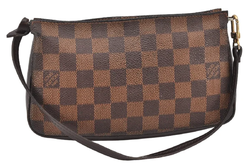 Authentic Louis Vuitton Damier Navona Hand Bag Pouch Purse N51983 LV 5794K