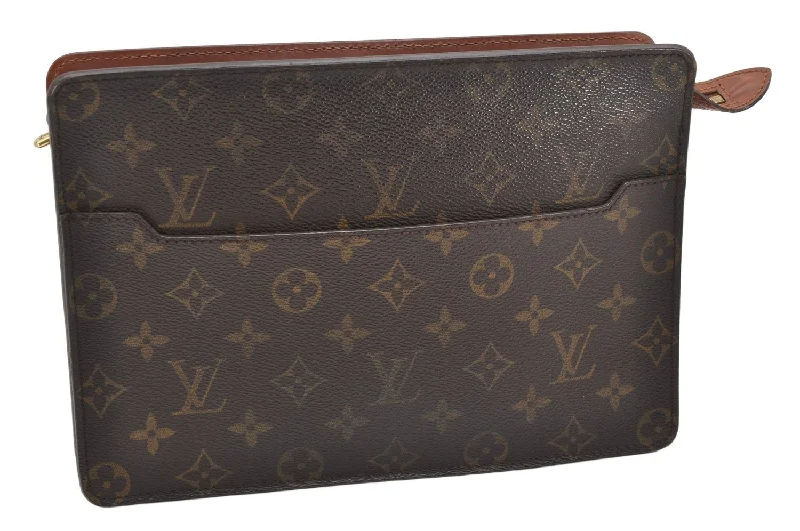 Authentic Louis Vuitton Monogram Pochette Homme Clutch Hand Bag M51795 LV 5713K