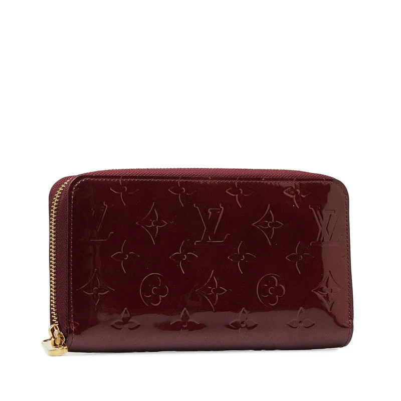 Louis Vuitton Monogram Verney Zippie Wallet Long Wallet M93575 Violet Wine Red Patent Leather  Louis Vuitton