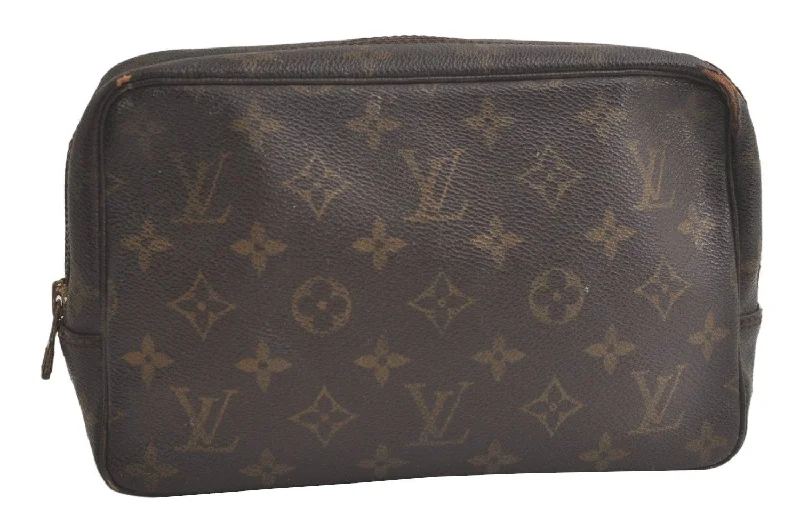 Auth Louis Vuitton Monogram Trousse Toilette 23 Clutch Hand Bag M47524 LV 6060K