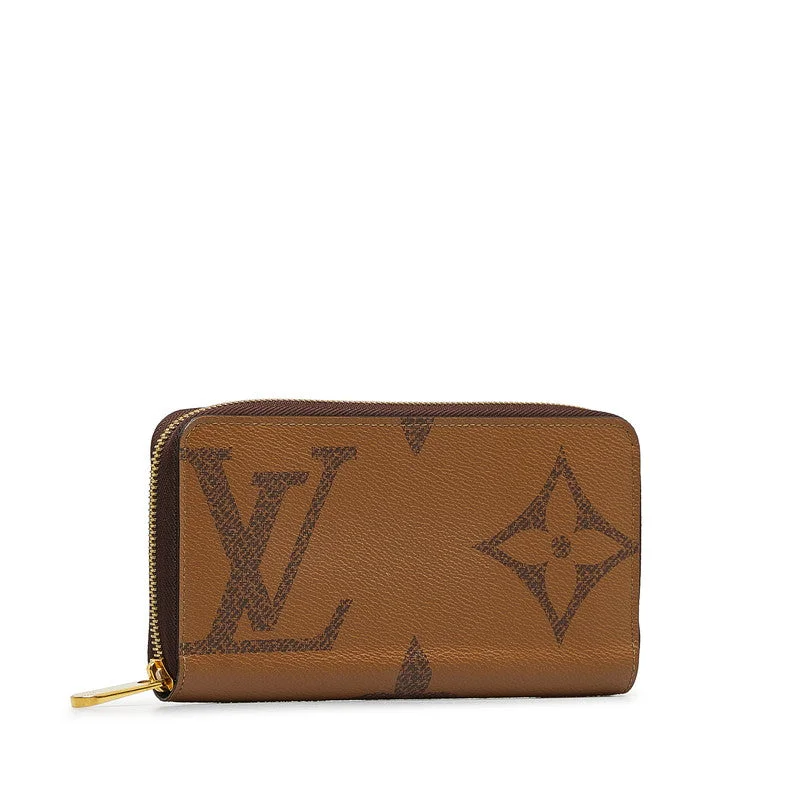 Louis Vuitton Monogram Giant Reverse Zippie Wallet Long Wallet M69353 Brown PVC Leather  Louis Vuitton