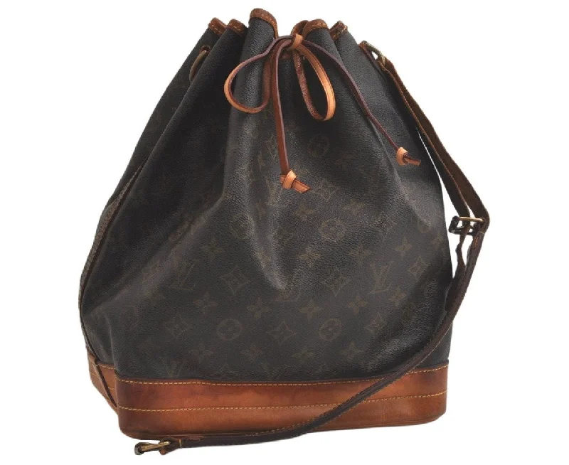 Authentic Louis Vuitton Monogram Noe Shoulder Drawstring Bag M42224 Junk 6238K