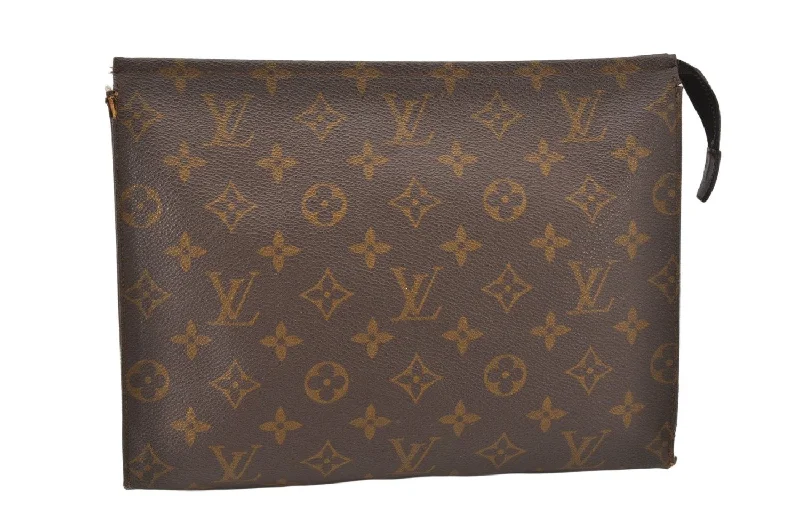 Auth Louis Vuitton Monogram Poche Toilette 26 Cosmetics Pouch Old Model LV 6120K