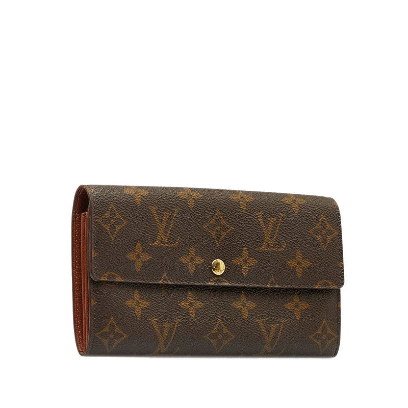 Louis Vuitton Monogram  Port Monet Credit Long Wallet M61725 Brown PVC Leather  Louis Vuitton