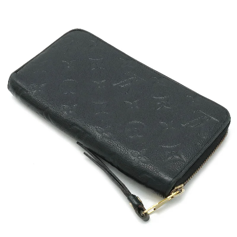 Louis Vuitton Monogram Emplant Zippie Wallet Round Fassner Long Wallet Leather Noir Black M60571