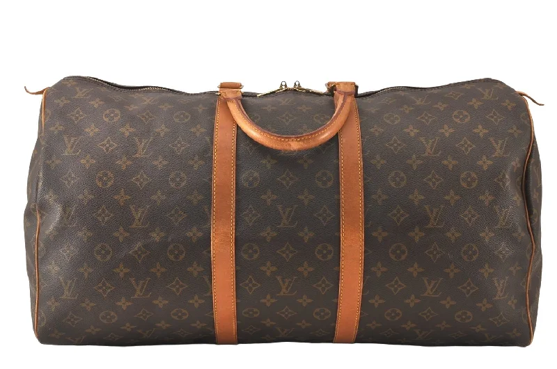 Authentic Louis Vuitton Monogram Keepall 55 Travel Boston Bag M41424 LV 5388K