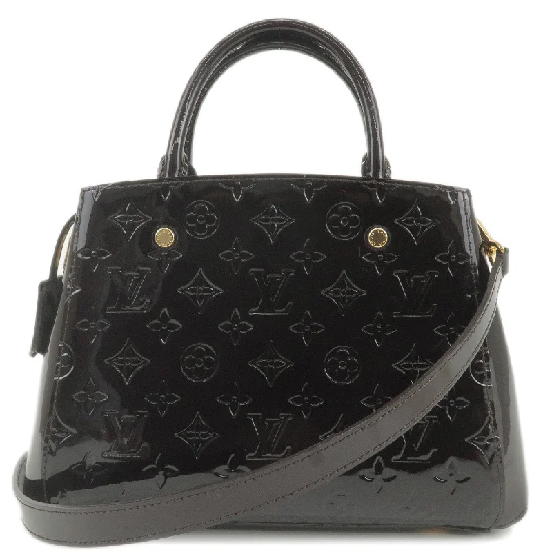 Louis Vuitton Monogram Vernis Montaigne BB HandBag Amarante M50403