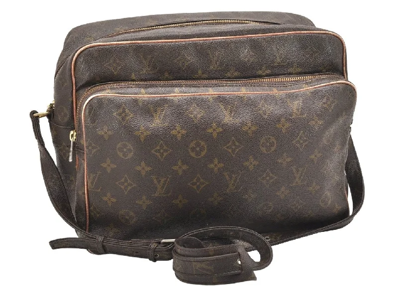 Authentic Louis Vuitton Monogram Nile 34 Shoulder Cross Body Bag Old Model 6110K