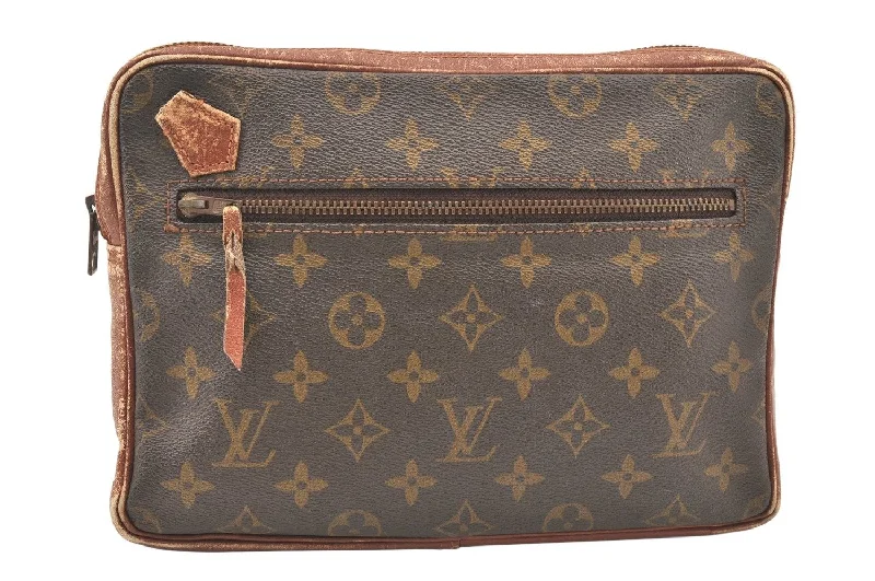 Authentic Louis Vuitton Monogram Pochette Sport Clutch Hand Bag Old Model 5758K