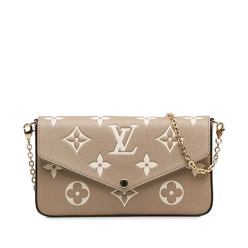 Louis Vuitton Monogram Implant Poschet Felice Chain  M82480 Étope Grey Leather  Louis Vuitton