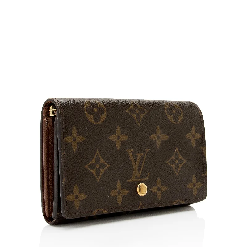 Louis Vuitton Monogram Canvas Porte Monnaie Tresor Wallet (SHF-mxeVW3)