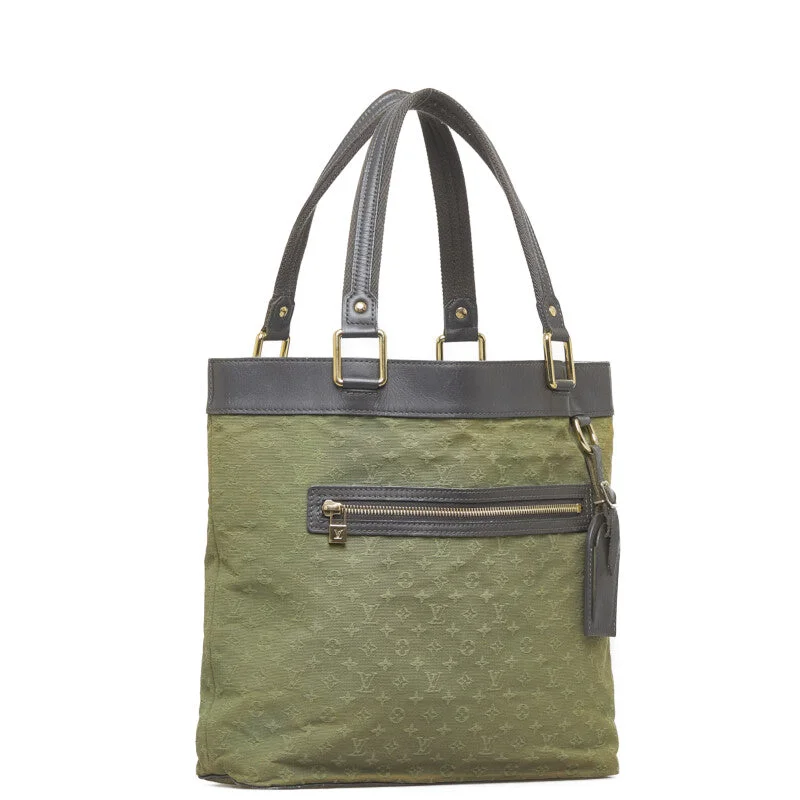 Louis Vuitton Monogram Mini Lucy GM  Bag Shoulder Bag M92681 Green Dark Brown Canvas Leather Ladies Louis Vuitton