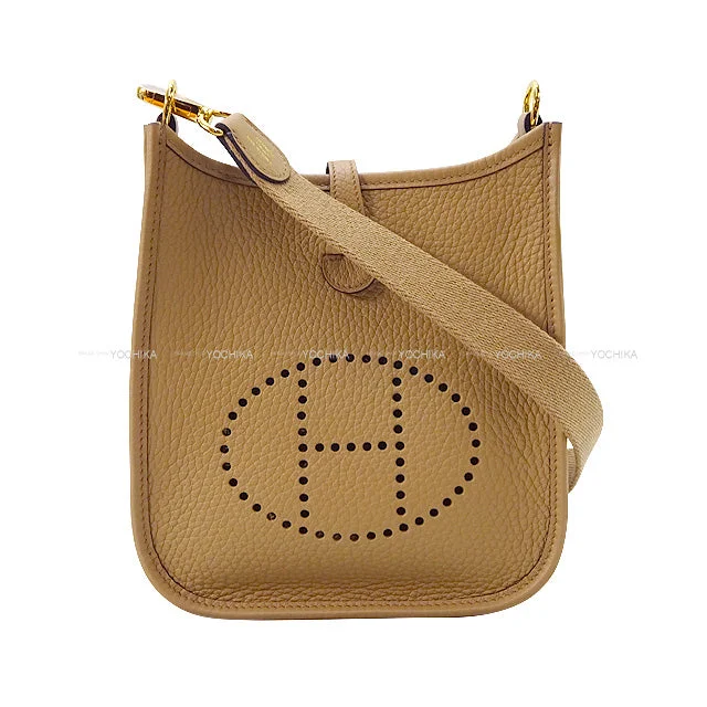 HERMES Shoulder bag Evelyne 16 TPM Chai Taurillon Clemence Gold HW Stamp U[EXCELLENT][Authentic]