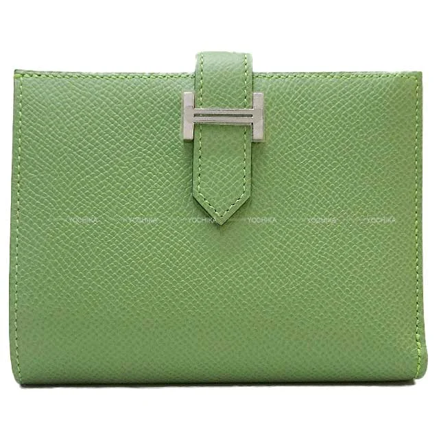 HERMES Bi-fold wallet Bearn Compact Vert criquet Veau Epsom Silver HW Stamp U[EXCELLENT][Authentic]