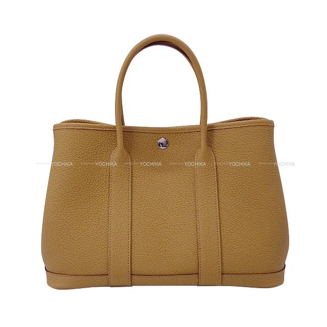 HERMES tote bag Garden Party 30 TPM Biscuit Veau Negonda Silver HW Stamp B[BRAND NEW][Authentic]