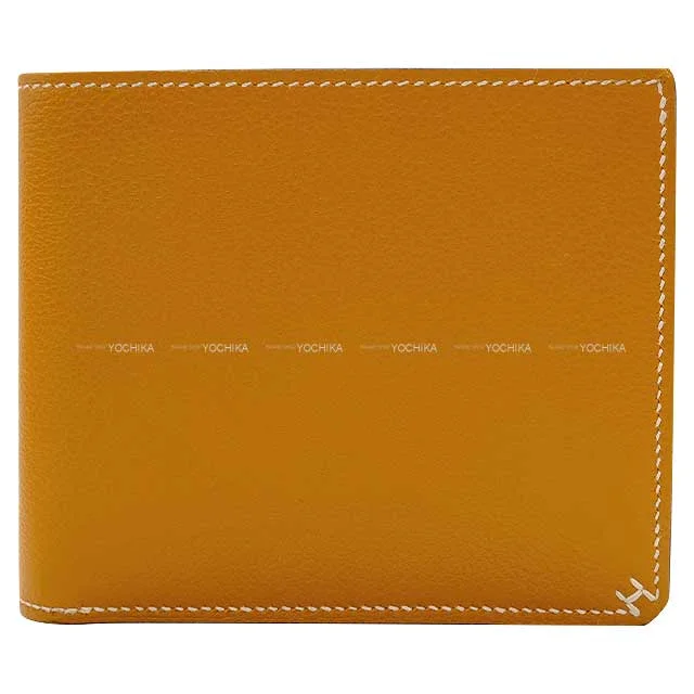 HERMES Bi-fold wallet Portefeuille H Compact Bias H Toffee Evercolor Silver HW Stamp B[EXCELLENT][Authentic]