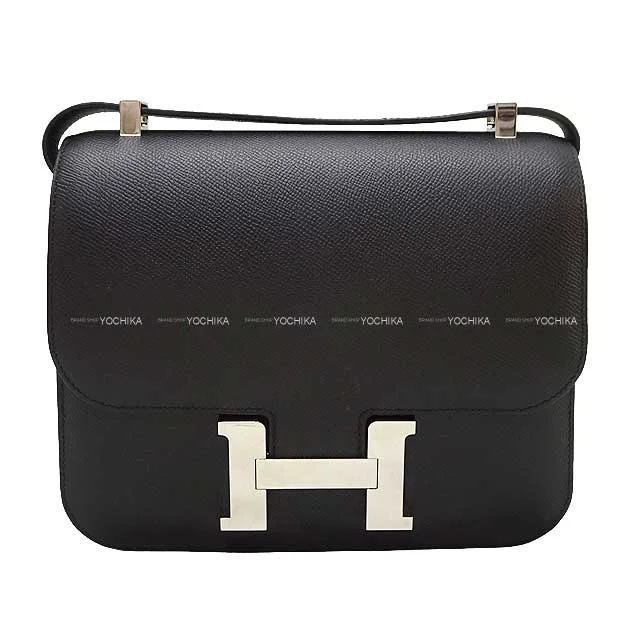 [Pre-loved] HERMES Shoulder bag Constance 3 24 MM Noir (Black) Veau Epsom Silver HW Stamp Z[LIKE NEW][Authentic]