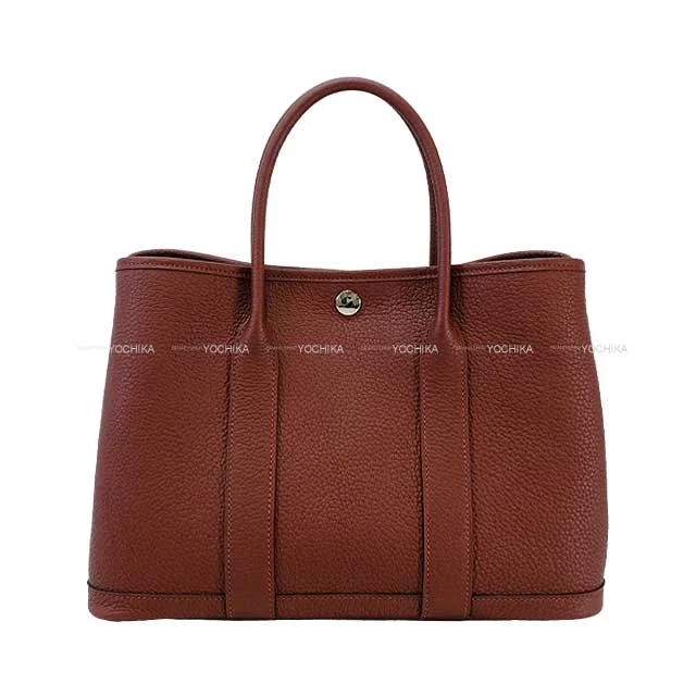 HERMES tote bag Garden Party 30 TPM Rouge H Veau Negonda Silver HW Stamp W[BRAND NEW][Authentic]