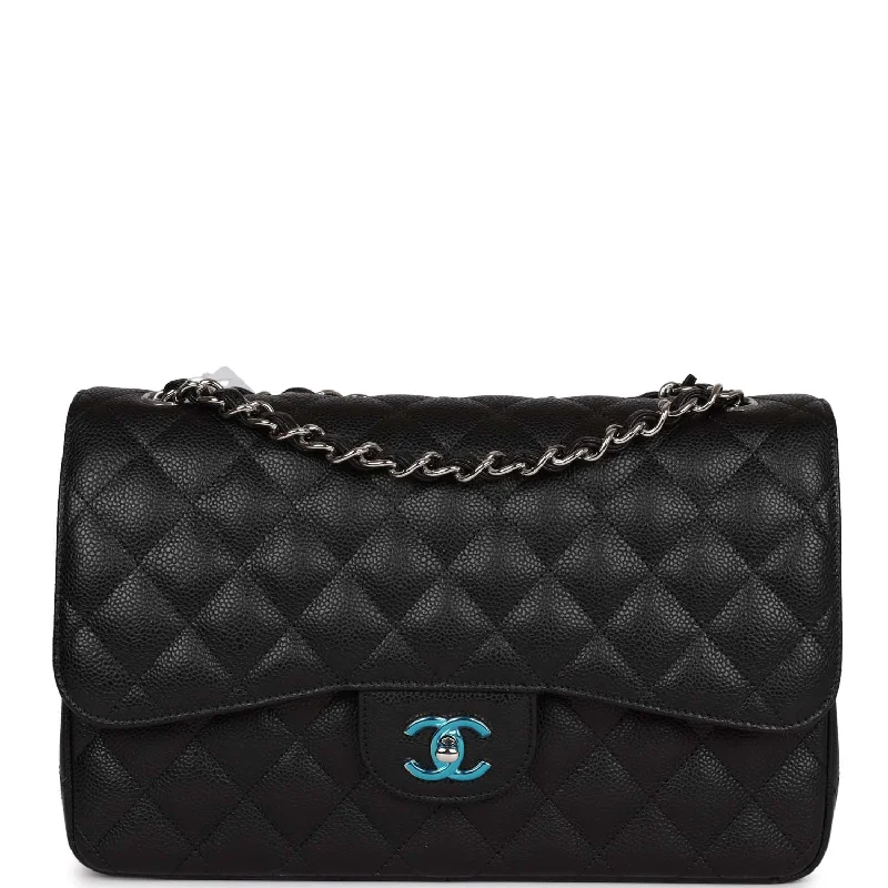 Chanel Jumbo Classic Double Flap Black Caviar Silver Hardware