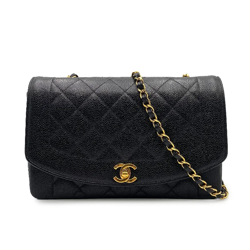 Chanel Vintage Diana Medium Black Caviar GHW #3 90224704