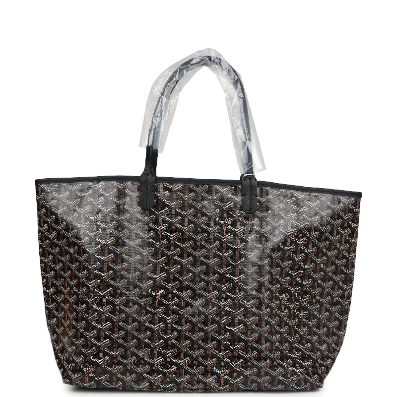 Goyard Goyardine Black St. Louis PM Tote Bag Palladium Hardware