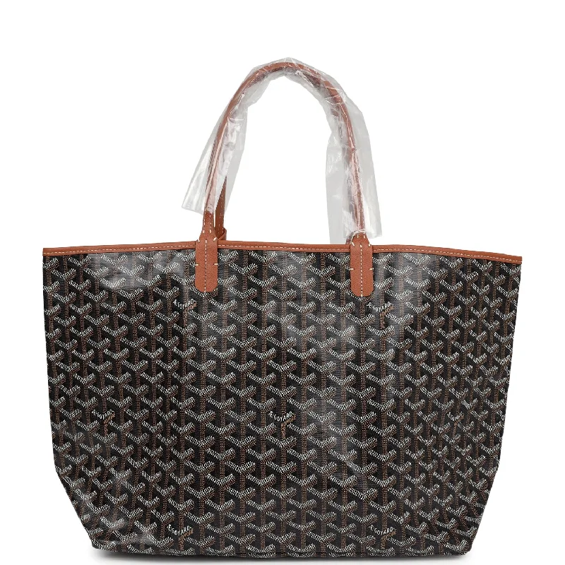 Goyard Goyardine Black and Brown St. Louis PM Tote Bag Palladium Hardware