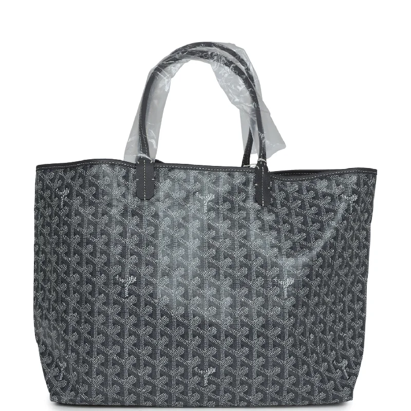 Goyard Goyardine Grey St. Louis PM Tote Bag Palladium Hardware