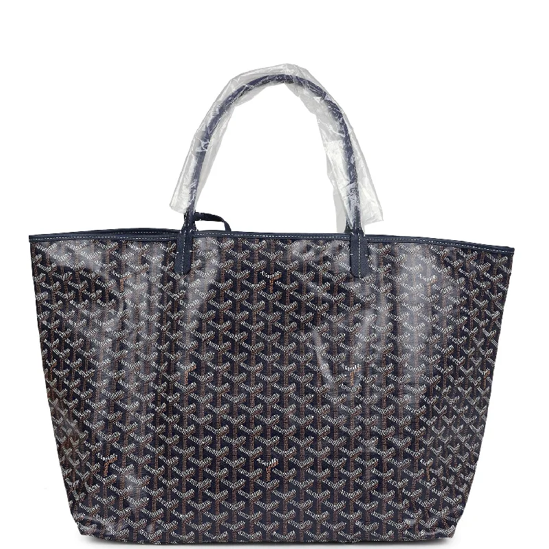 Goyard Goyardine Navy St. Louis GM Tote Bag Palladium Hardware