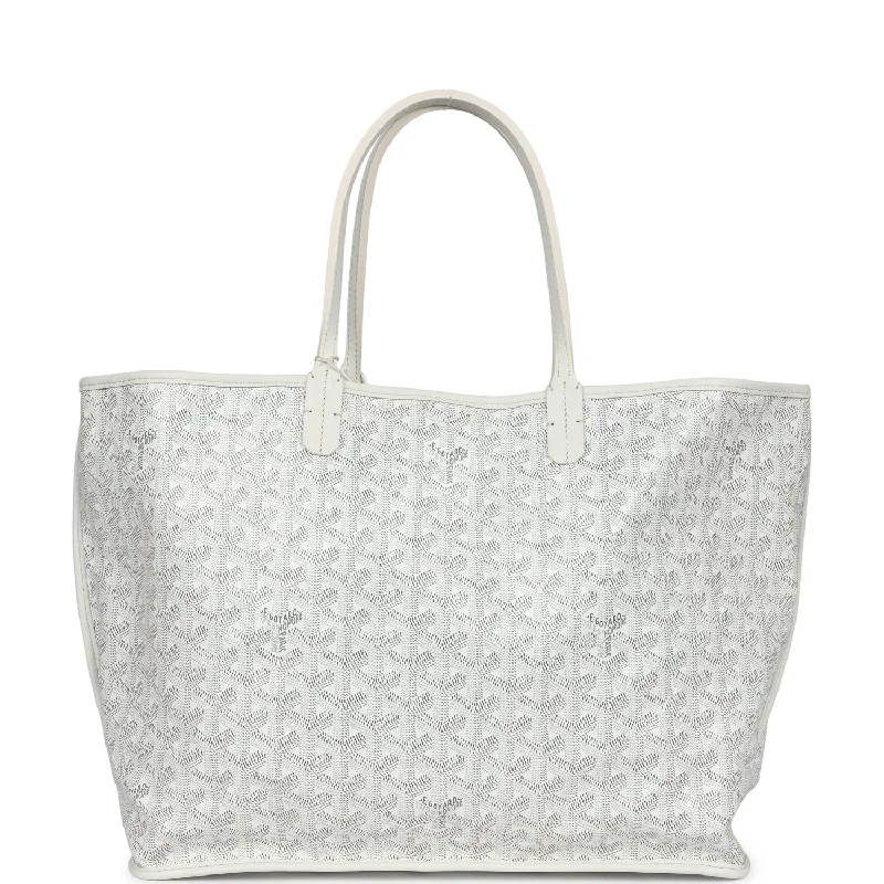 Goyard Goyardine White Anjou PM Reversible Tote Bag Palladium Hardware