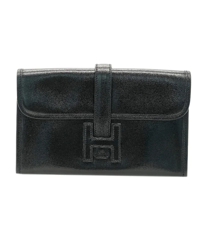 Hermes Black Jige Mini Clutch  ALL0749