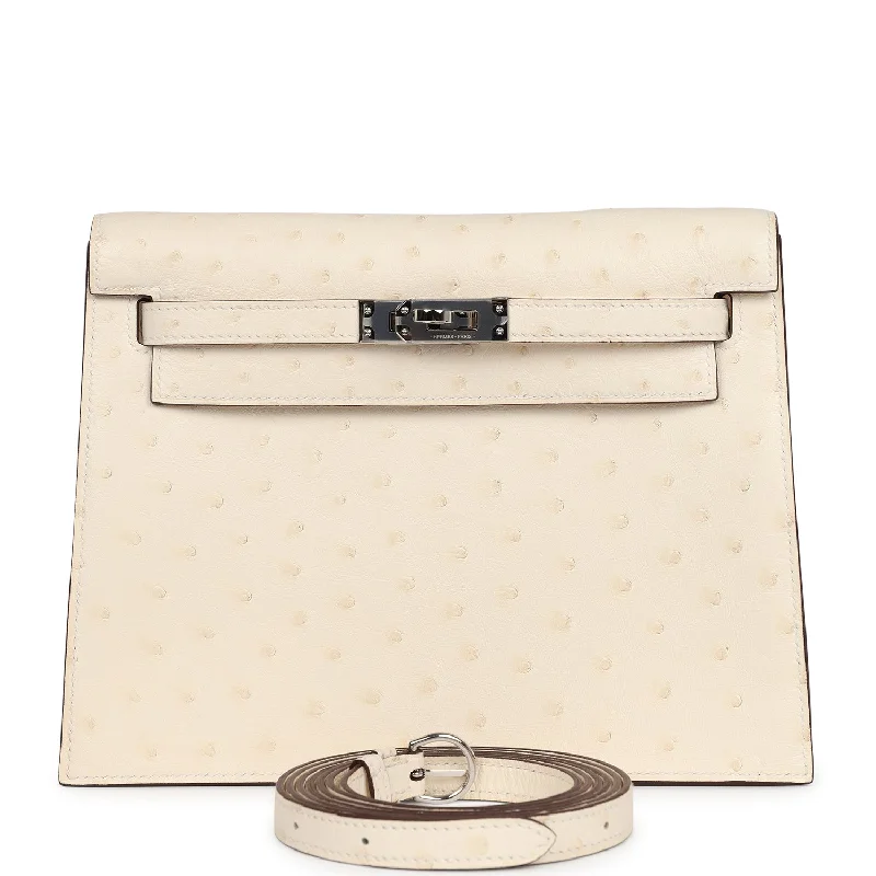 Hermes Kelly Danse Nata Ostrich Palladium Hardware