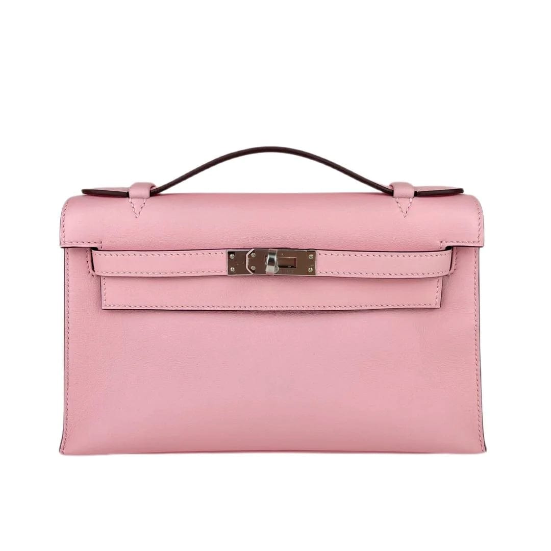 Hermes Kelly Pochette Rose Sakura Swift PHW #Z SKCB-093747