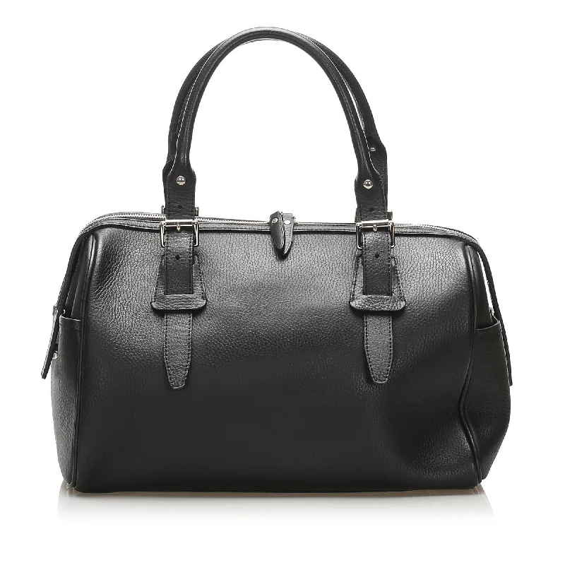 Burberry Leather Boston Bag (SHG-11745)