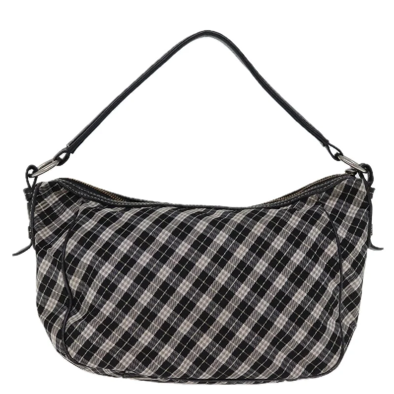 BURBERRY Nova Check Blue Label Shoulder Bag Canvas Black  bs14510