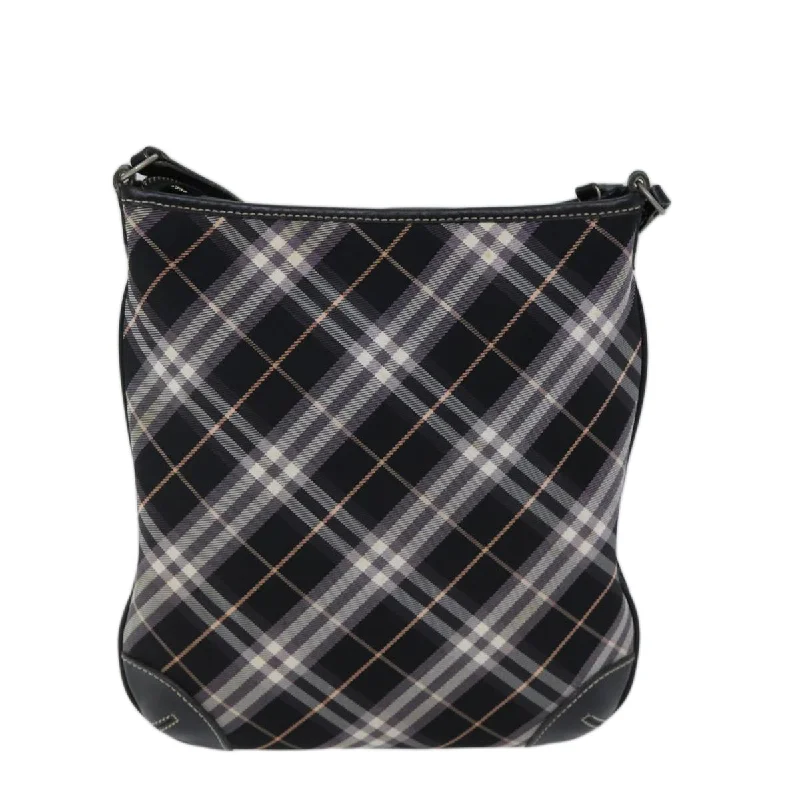 BURBERRY Nova Check Blue Label Shoulder Bag Canvas Black  ki4402