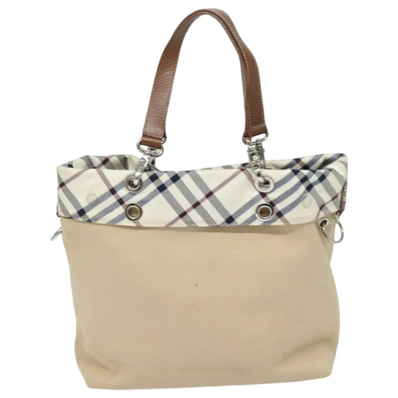 BURBERRY Nova Check Blue Label Tote Bag Canvas 2way Beige Brown  bs16677