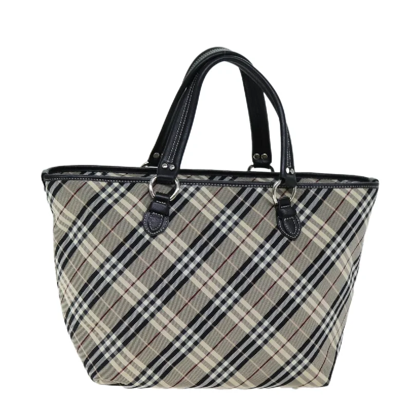 BURBERRY Nova Check Blue Label Tote Bag Canvas Beige Black  bs14934