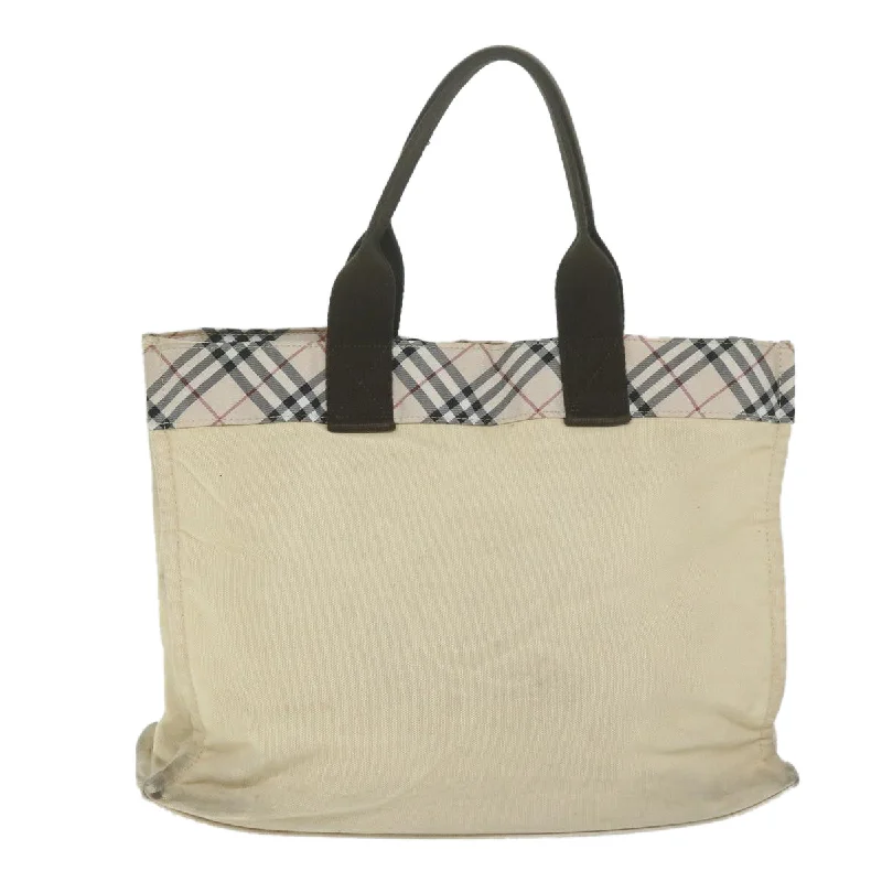 BURBERRY Nova Check Blue Label Tote Bag Canvas Beige  ti1469