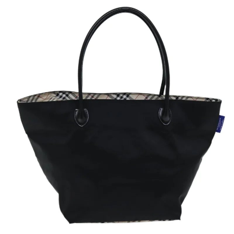 BURBERRY Nova Check Blue Label Tote Bag Nylon Black Beige  bs14385