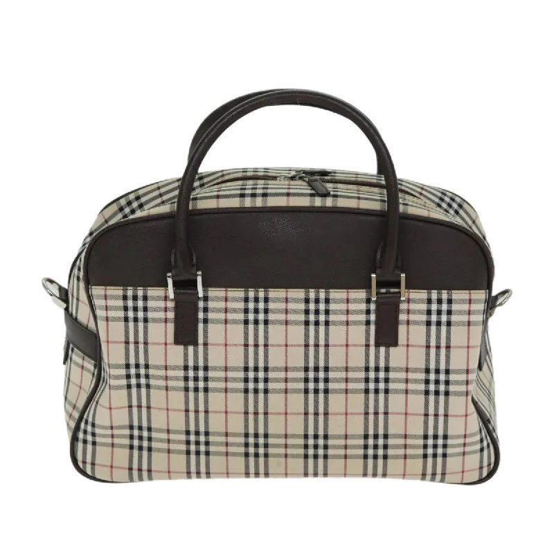 BURBERRY Nova Check Boston Bag Canvas Beige  81664