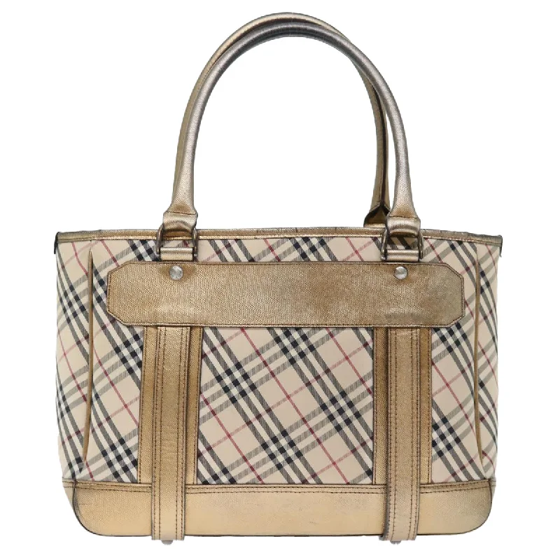 BURBERRY Nova Check Hand Bag Canvas Beige  72466