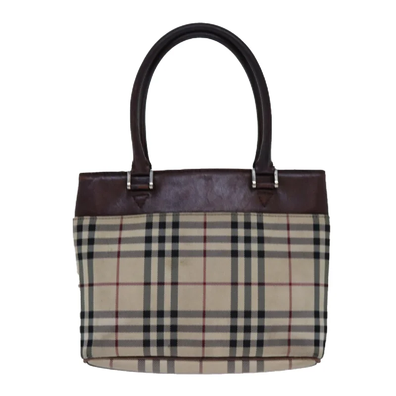 BURBERRY Nova Check Hand Bag Canvas Beige  ac2920