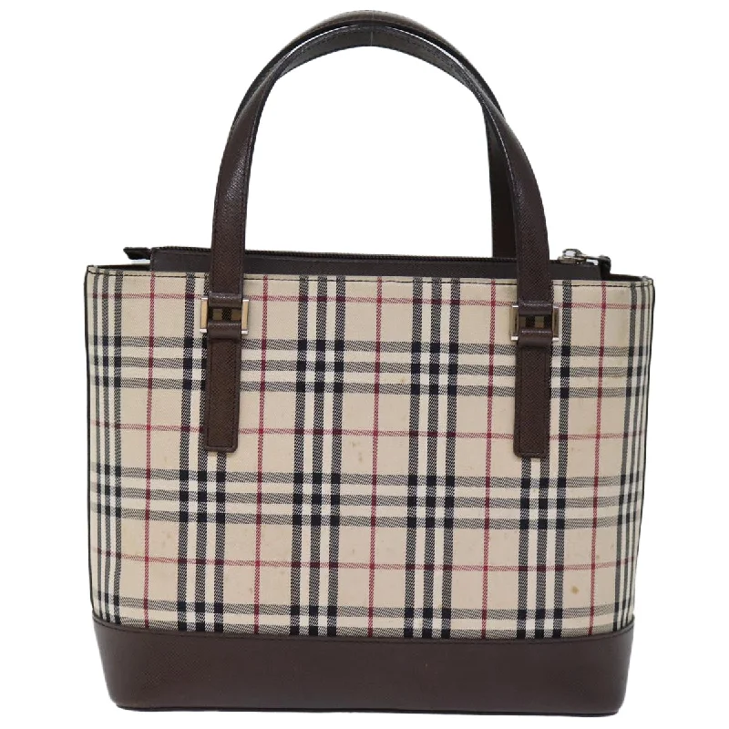 BURBERRY Nova Check Hand Bag Canvas Beige  fm3415