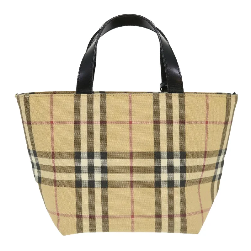 BURBERRY Nova Check Hand Bag Nylon Beige  am4079