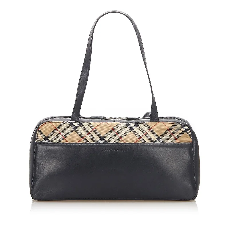 Burberry Nova Check Leather Shoulder Bag (SHG-18821)