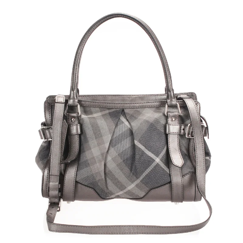 Burberry Nylon Beat Check Satchel (SHG-12840)